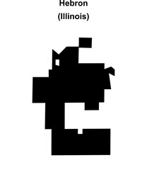 Hebron (Illinois) blank outline map