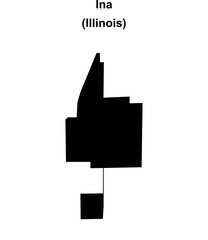 Ina (Illinois) blank outline map