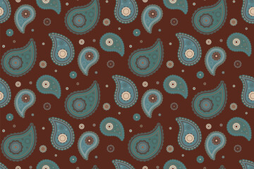 Naklejka premium Paisley ethereal with fantasy traditional. Wedding surface of fashion invitation. Background fabric with contemporary clothing.