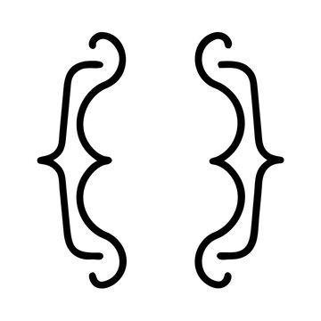  Curly brackets icon in outline style