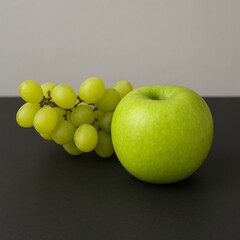 green apples on a yellow background