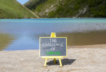 The challenge of chance symbol. Concept words phrase The challenge of chance on beautiful black...
