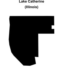 Lake Catherine (Illinois) blank outline map
