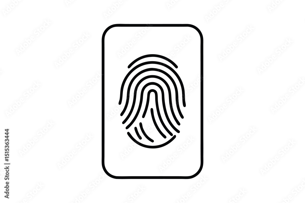 Poster fingerprint scan line art icon security identity