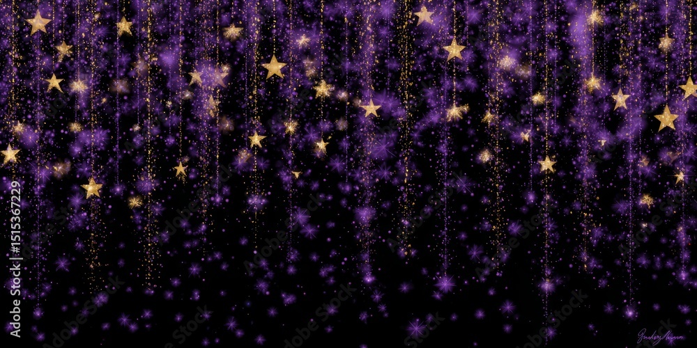 Poster floating stars and cosmic particles create a mesmerizing abstract space background filled with vibra