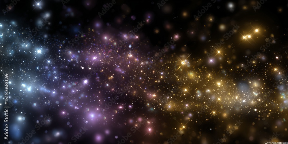 Poster abstract swirling colors of light and stars create a mesmerizing cosmic atmosphere in a vast space b