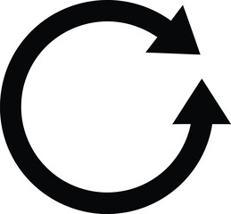 Black Reload Two-Way Arrows Icon, Simple Rotation and Refresh Symbol AI Generative