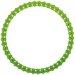 round frame made of leaves
