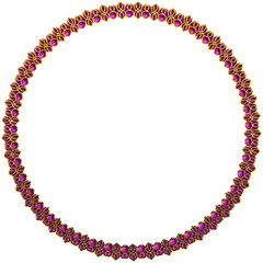 round frame made of colorful glossy beads isolated