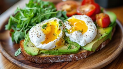 Delicious Avocado Toast with Poached Eggs