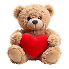 Obraz premium Adorable Teddy Bear Holding Heart Perfect Valentines Gift