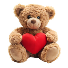 Obraz premium Adorable Teddy Bear Holding Heart Perfect Valentines Gift