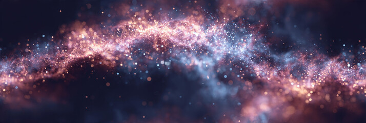 Obraz premium Colorful seamless pattern of celestial stars and cosmic dust