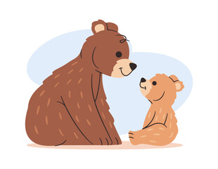 Cute bear animals funny family