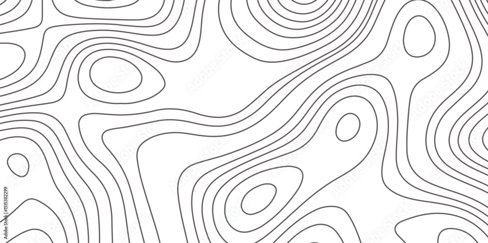 Poster abstract topographic map contour, white background and black wave lines pattern texture. geographic 