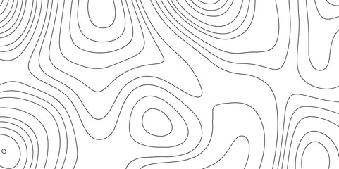 Abstract topographic map contour, white background and black wave lines pattern texture. geographic contour map grid backdrop paper texture. terrain path isolated on a background.	
