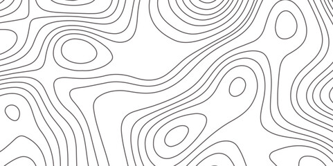 Abstract topographic map contour, white background and black wave lines pattern texture. geographic contour map grid backdrop paper texture. terrain path isolated on a background.	