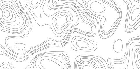 Abstract topographic map contour, white background and black wave lines pattern texture. geographic contour map grid backdrop paper texture. terrain path isolated on a background.	