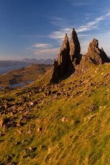 Old Man of Storr with bizarre pinnacles.