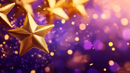 golden christmas background with stars
