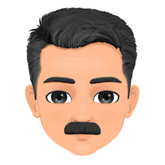 Male face between 45 and 55 years old with a handsome face and a goatee