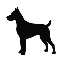 A black silhouette of a dog