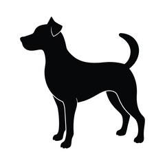 A black silhouette of a dog