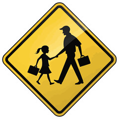 Set of school signs zone vector. Pedestrian. Road and Traffic signs. 