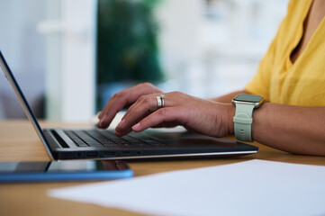 Professional Freelancer in Home Office Engaged on Laptop