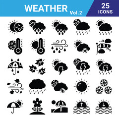 Weather icons that are suitable for any project. And change your next projects with minimalist icon design, perfect for websites, mobile apps, books, social media, flyers, print, banners,