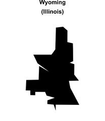 Wyoming (Illinois) blank outline map