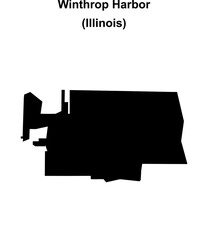 Winthrop Harbor (Illinois) blank outline map