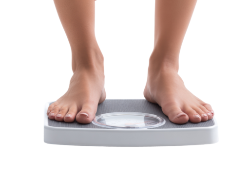 Weight measurement achievement on a scale for health tracking