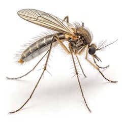 Obraz premium Ultra-Realistic Mosquito Macro Photo – Isolated Insect on White Background, 8K Resolution