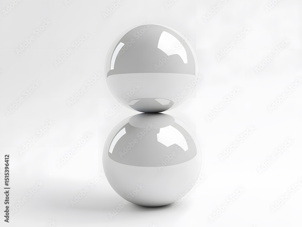 Poster balanced orb: a captivating image of a perfectly balanced orb, its smooth surface reflecting the sur