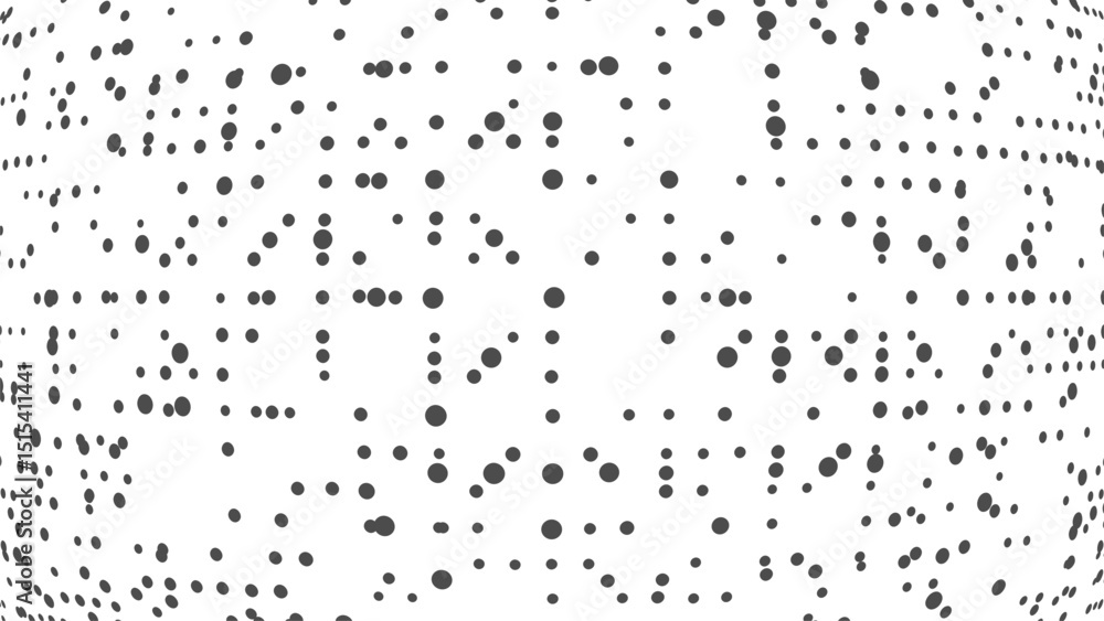 Aufkleber Dots connected by lines. Abstract wave. Minimalist mesh. Abstract polygonal shape.