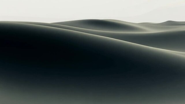Abstract flowing gray metallic surface with smooth undulating waves creating elegant motion. Seamless liquid metal texture moves gracefully across the frame, producing sophisticated monochromatic anim