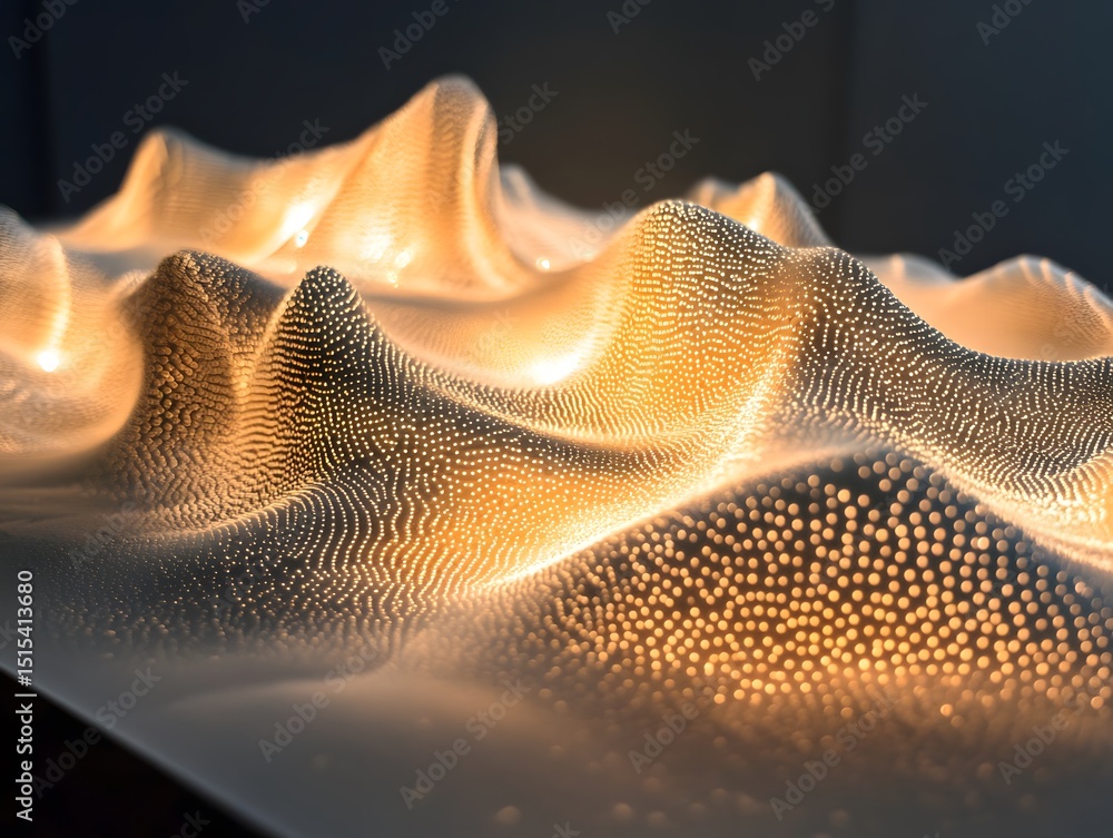 Poster illuminated topography: a mesmerizing display of light and shadow creates a unique, artistic renderi