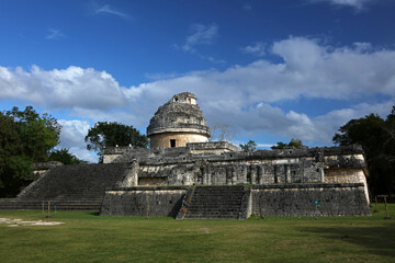 El Caracol - the Observatory, structure at Maya civilization site of Chichen Itza, Yucatan, Mexico