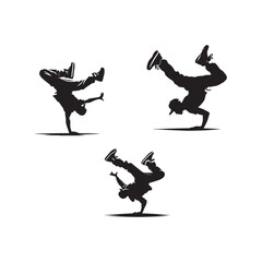 breakdancing silhouettes