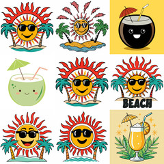 Summer beach fun sun cocktails and tropical vibes