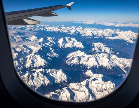 Aerial view of snow-capped mountains