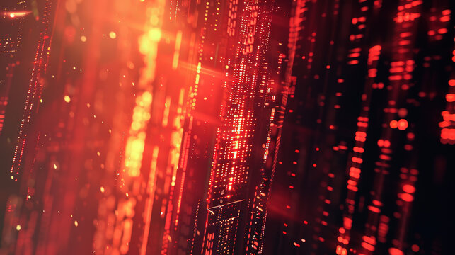 Abstract digital background featuring binary code and AI algorithms running in layers, symbolizing data processing, machine learning, and the complexity of artificial intelligence systems
