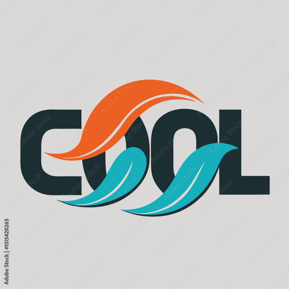 Poster Creative vector illustration featuring a logo design with smooth flowing elements and modern typography showcasing the word cool