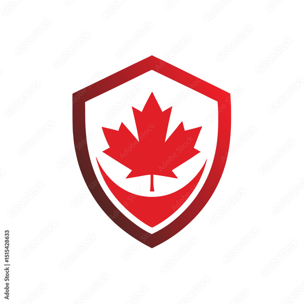 Aufkleber Vector illustration of a stylized maple leaf emblem featuring modern design elements and a vibrant color scheme, suitable for various branding needs and graphic applications