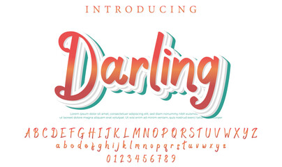 Darling Font Stylish brush painted an uppercase vector letters, alphabet, typeface