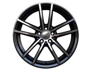 Obraz premium Gray car wheel, multi-spoke design