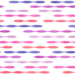 Watercolor horizontal stripes seamless pattern. Striped vector geometric background	