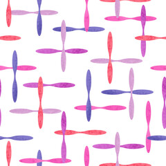 Abstract watercolor shapes seamless pattern. Vector colorful geometric background