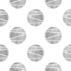 Seamless dotted pattern with gray circles. Vector abstract geometric print with round shapes